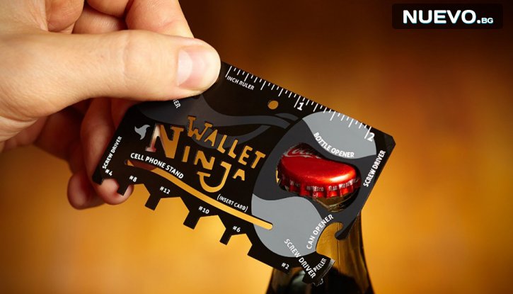 СЕЗОННА РАЗПРОДАЖБА! 2 броя Wallet Ninja 18 в 1. Джобен инструмент с формата на кредитна карта снимка #4