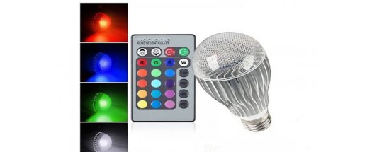 Цветна LED лампа с крушка и дистанционно управление снимка #0