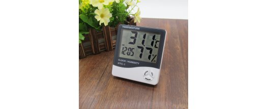 Цифров термометър, часовник и влагомер HTC-1 снимка #3