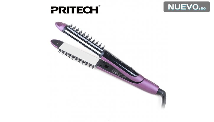 СЕЗОННА РАЗПРОДАЖБА! Стайлър за коса Pritech 2 в 1 TB-909 с плочки за изправяне снимка #0