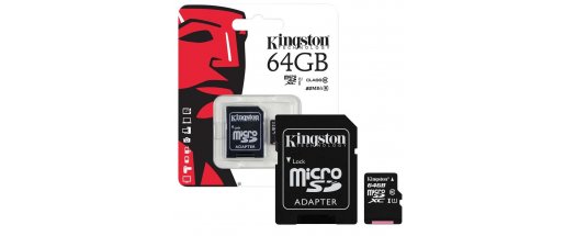 Огромна, бърза и здрава карта памет 64GB CLASS 10 KINGSTON с адаптер за всеки телефон и таблет. Снимай цяла година!!! снимка #1