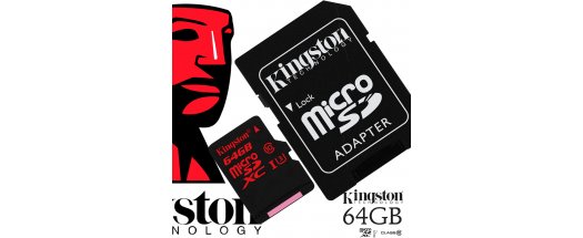 Огромна, бърза и здрава карта памет 64GB CLASS 10 KINGSTON с адаптер за всеки телефон и таблет. Снимай цяла година!!! снимка #0