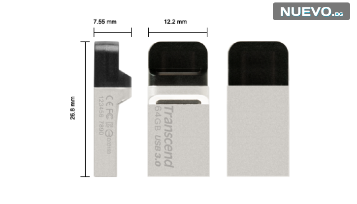 USB памет 16GB Transcend JetFlash 880, USB 3.0/microUSB снимка #1