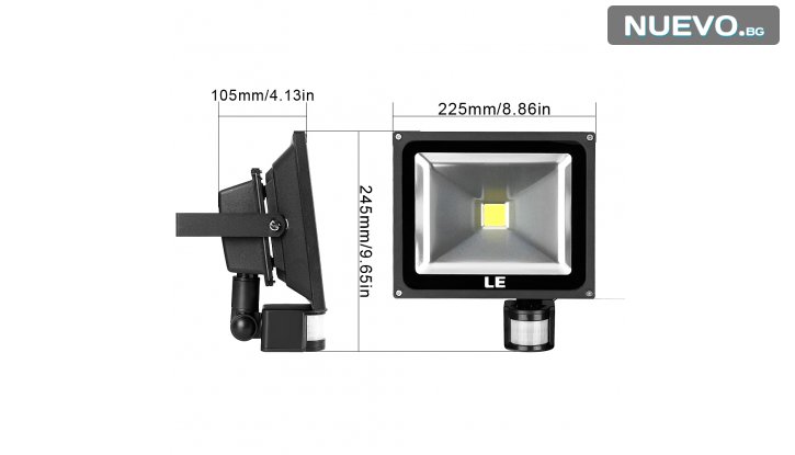 Водоустойчива LED лампа 30W с датчик за движение снимка #1