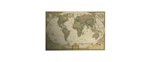 Винтидж постер - Карта на света снимка #2