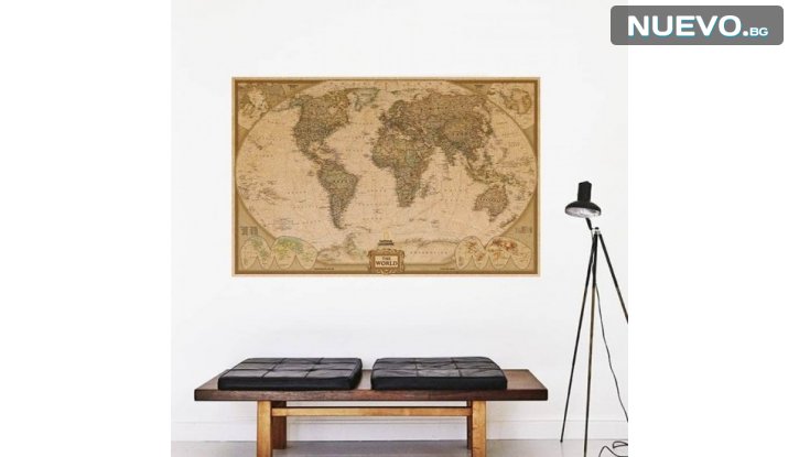 Винтидж постер - Карта на света снимка #1