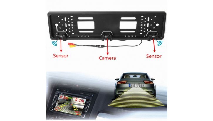 Система за паркиране с Камера за задно виждане  вградени в стойката/рамката за регистрационния номер снимка #0