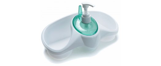 Практична поставка за гъби с дозатор за течен сапун