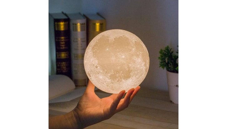 Нощна лампа и аромадифузер  в  3D формата на Луната снимка #5