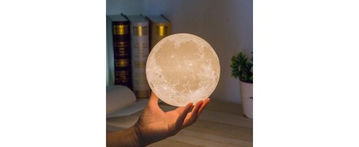Нощна лампа и аромадифузер  в  3D формата на Луната снимка #5