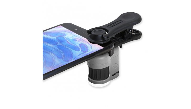 MicroMini™ 20x LED джобен микроскоп с UV светлина и щипка за смартфон снимка #0