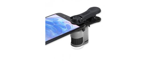 MicroMini™ 20x LED джобен микроскоп с UV светлина и щипка за смартфон снимка #0