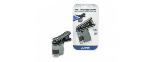 MicroMini™ 20x LED джобен микроскоп с UV светлина и щипка за смартфон снимка #6