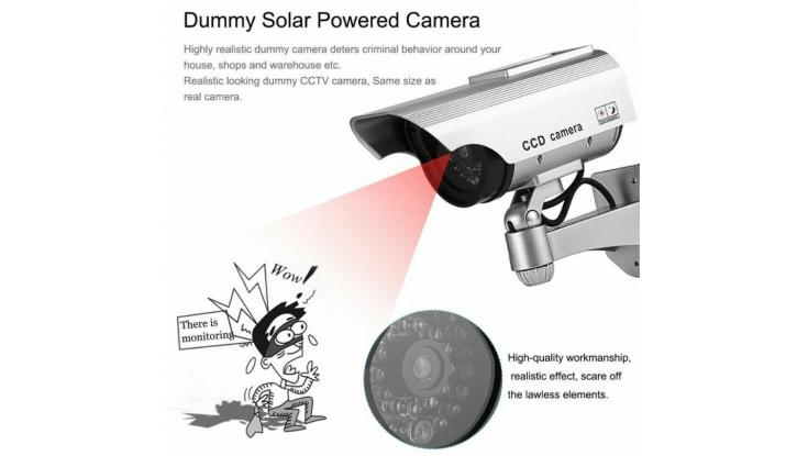Фалшива охранителна камера със соларен панел снимка #0